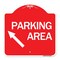 Signmission Parking Area Up Left Arrow, Red & White 18in X 18in Aluminum Sign, 18" L, 18" H, RW-1818-24614 A-DES-RW-1818-24614 - alternate 1
